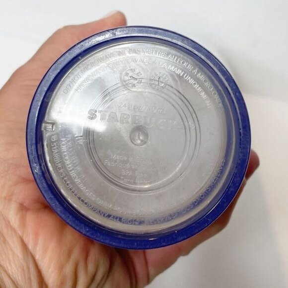 Starbucks 2018 Holiday Collection Flow Glitter Cold Cup 24oz Double Wall Tumbler - Picture 7 of 8